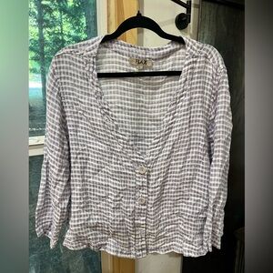 Purple gingham Flax blouse